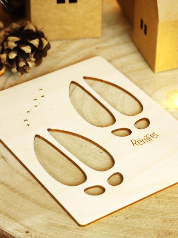 Drewniany szablon do odcisków renifera