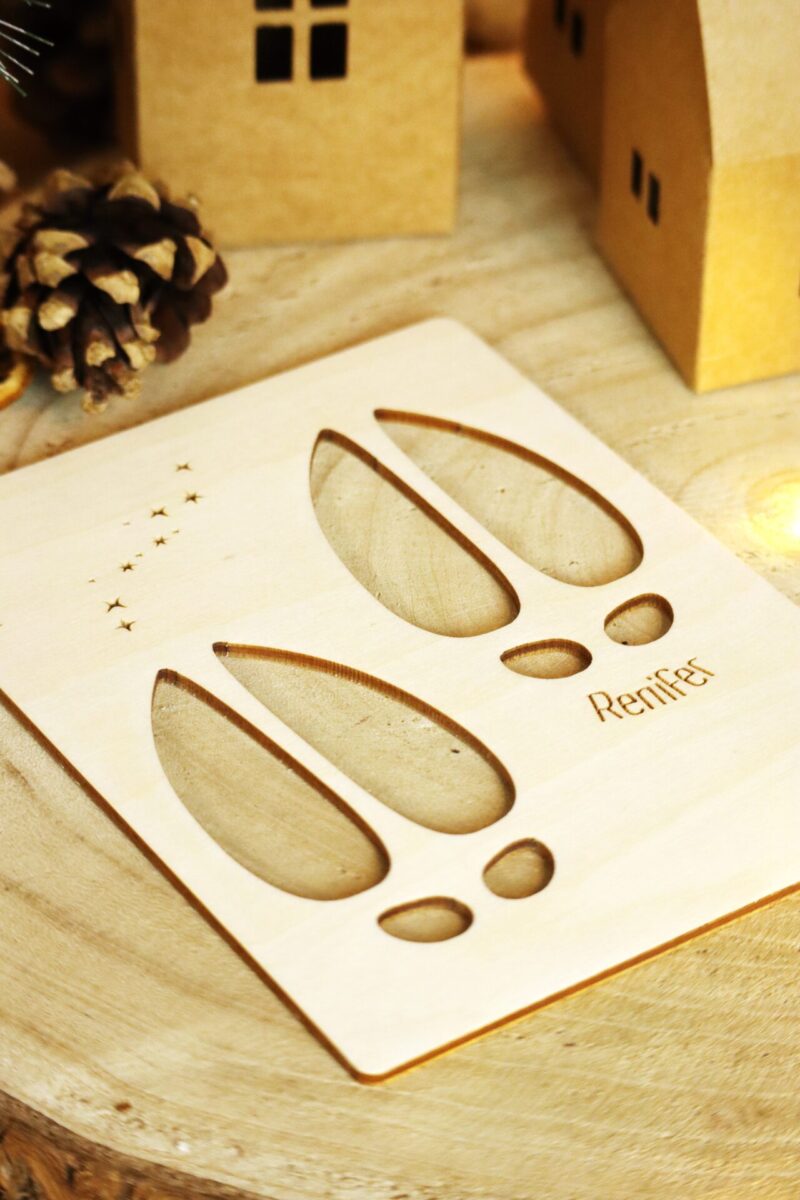 Drewniany szablon do odcisków renifera