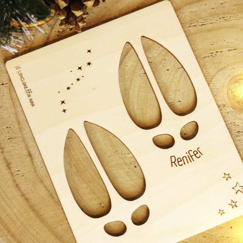 Drewniany szablon do odcisków renifera