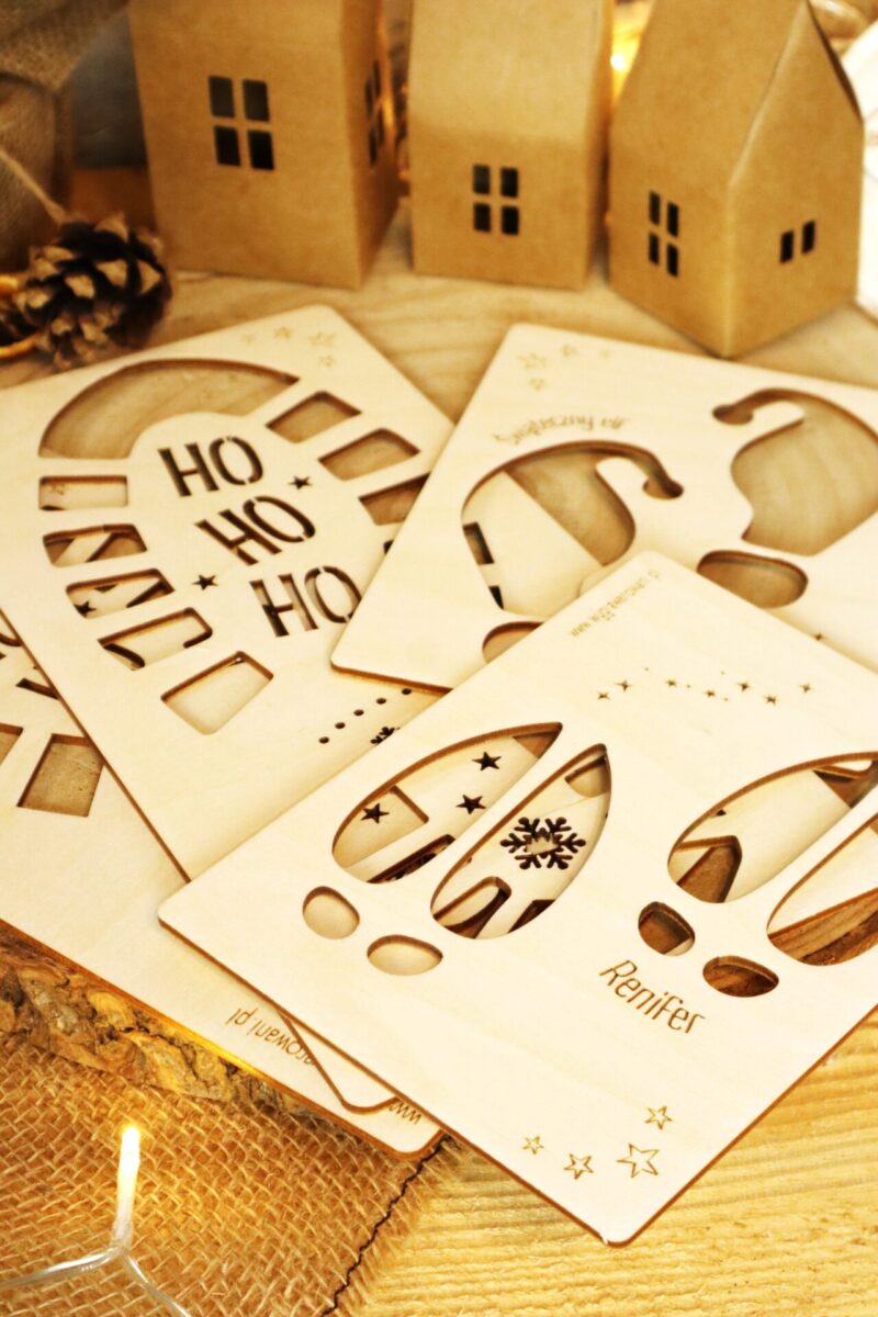 Zestaw szablonów do odcisków Św. Mikołaja, elfa i renifera