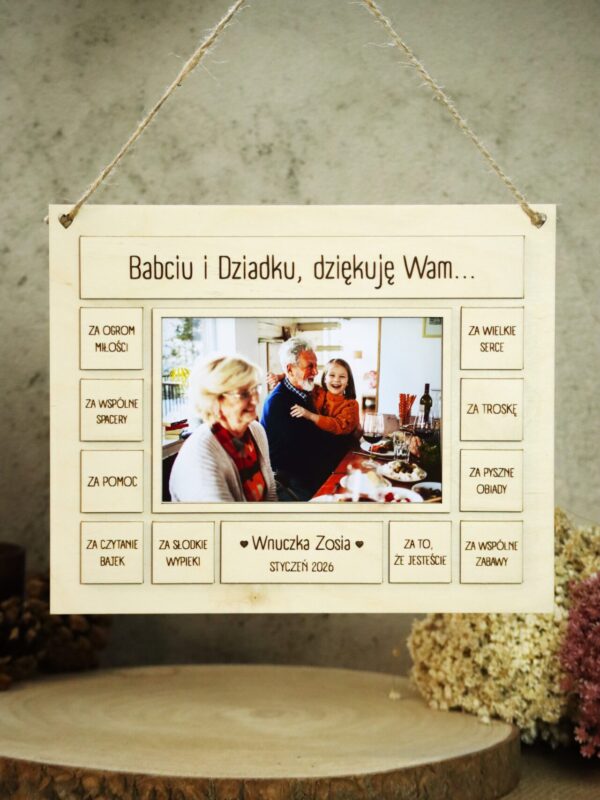 Ramka z podziękowaniami dla Dziadków