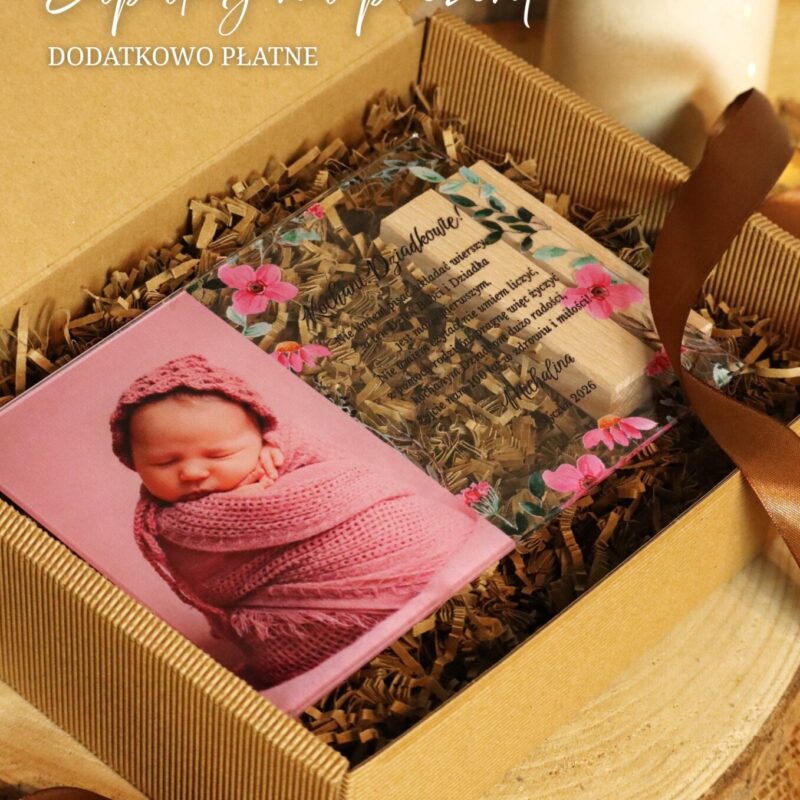 Ramka plexi ze zdjęciem i życzeniami dla Dziadków