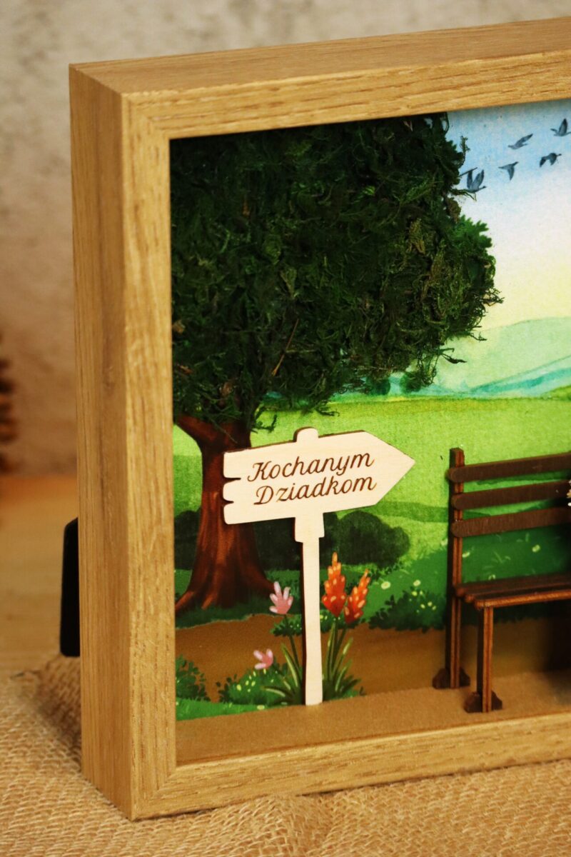 Ramka z makramowymi laleczkami dla Babci i Dziadka