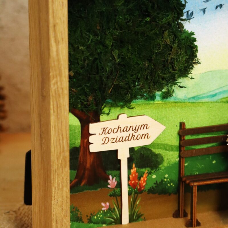 Ramka z makramowymi laleczkami dla Babci i Dziadka