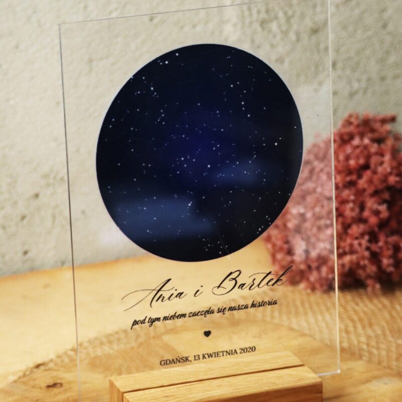 Statuetka z mapą gwiazd