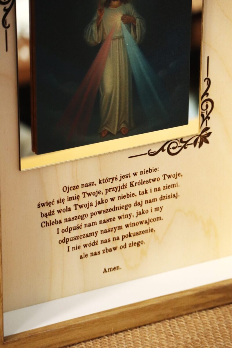 Pamiątka I Komunii Świętej Ramka 3D z ikoną Jezusa Miłosiernego