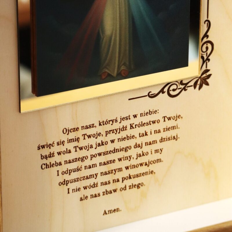 Pamiątka I Komunii Świętej Ramka 3D z ikoną Jezusa Miłosiernego