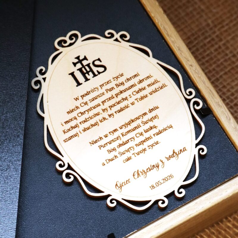 Pamiątka I Komunii Świętej Ramka 3D z ikoną Jezusa Miłosiernego