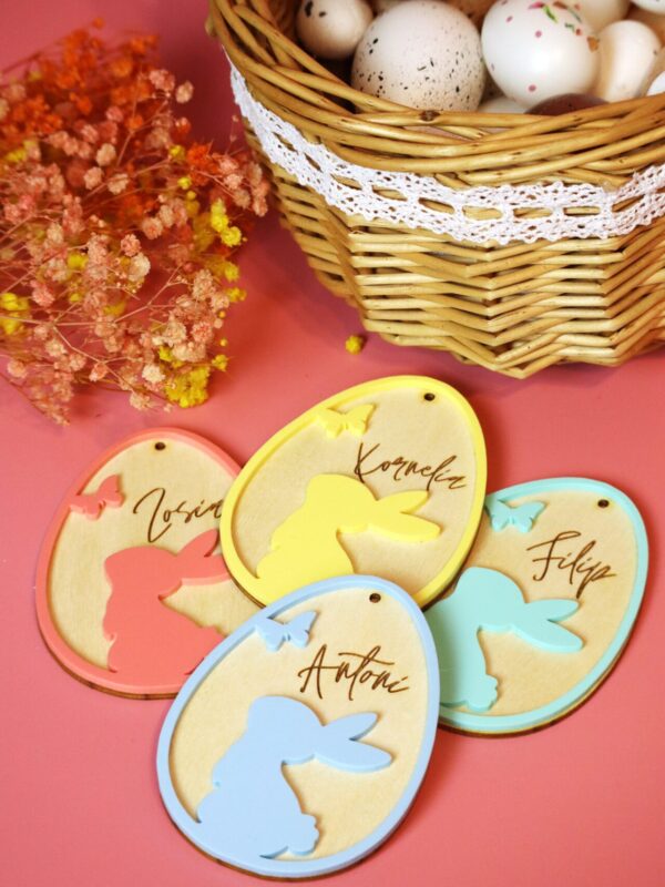 IMG_7509 Zawieszka wielkanocna z imieniem Zajączek z motylkiem plexi