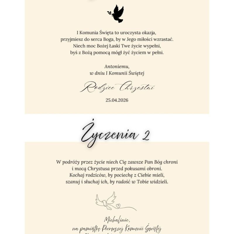 Grawerowana szkatułka na I Komunię z przegródkami