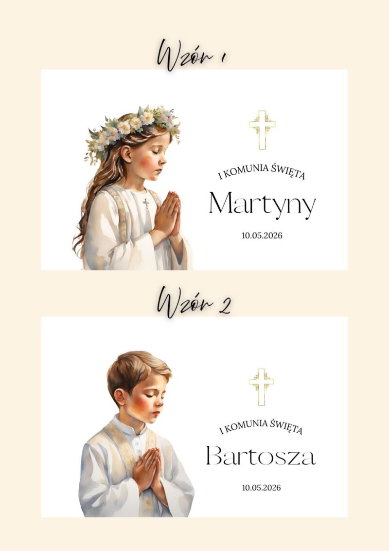 Biała szkatułka na I Komunię z przegródkami