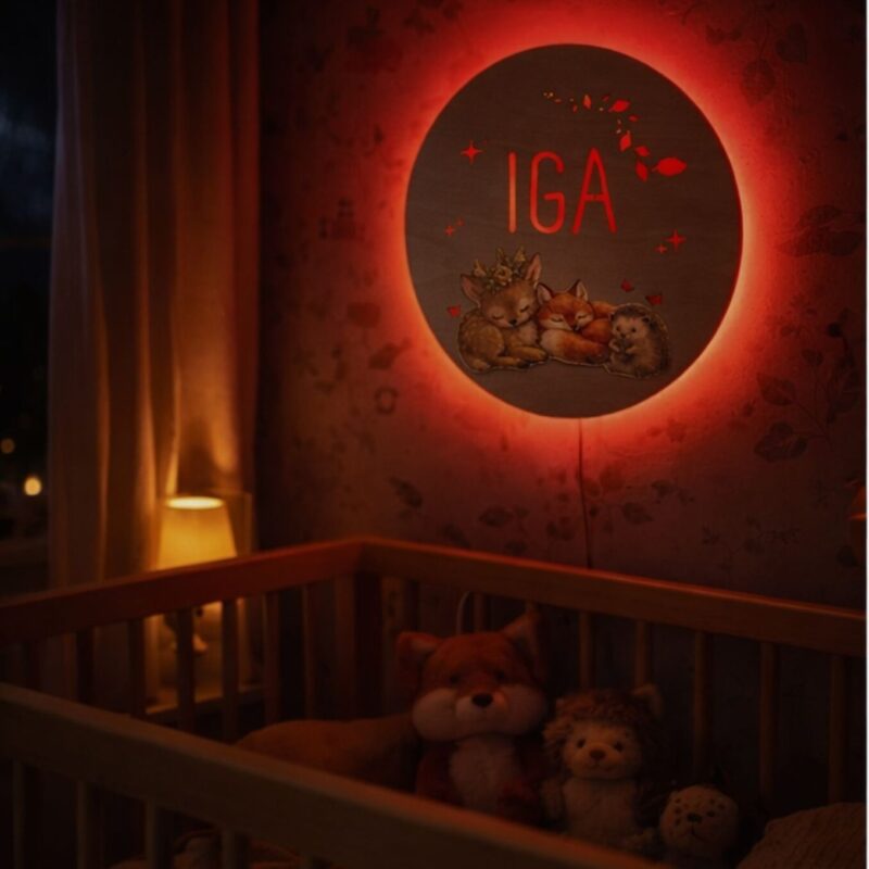 Lampka z imieniem Leśne zwierzątka