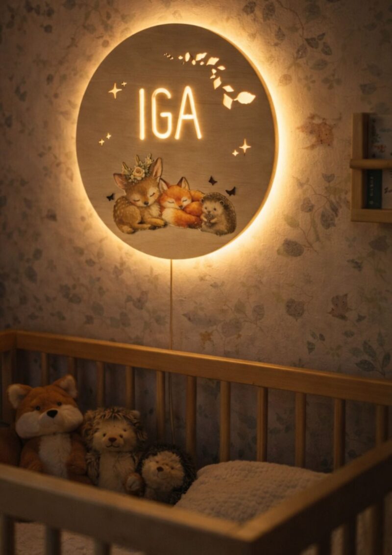 Lampka z imieniem Leśne zwierzątka