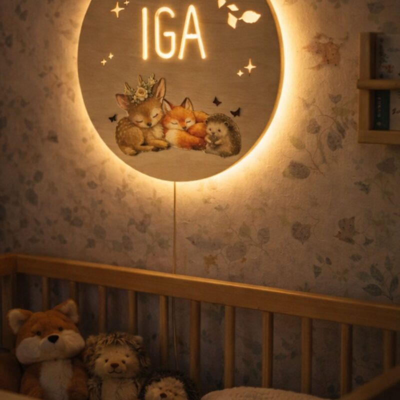 Lampka z imieniem Leśne zwierzątka