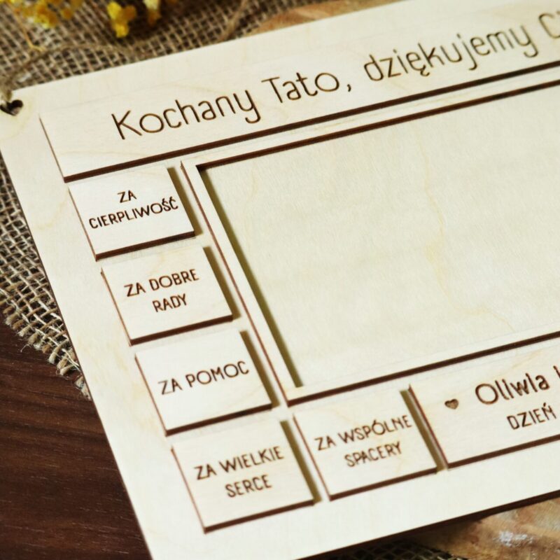 Ramka na zdjęcie z podziękowaniami dla Taty