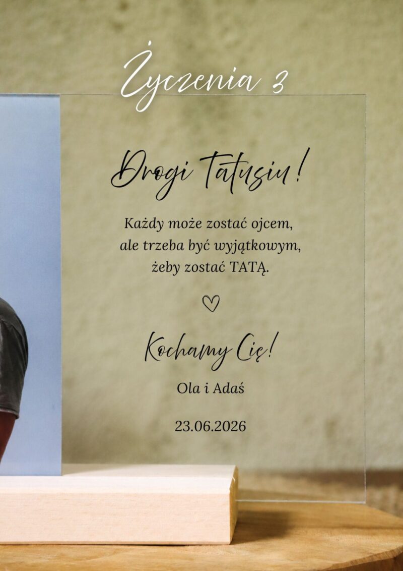 Ramka ze zdjęciem UV dla Taty Błękitne kwiaty