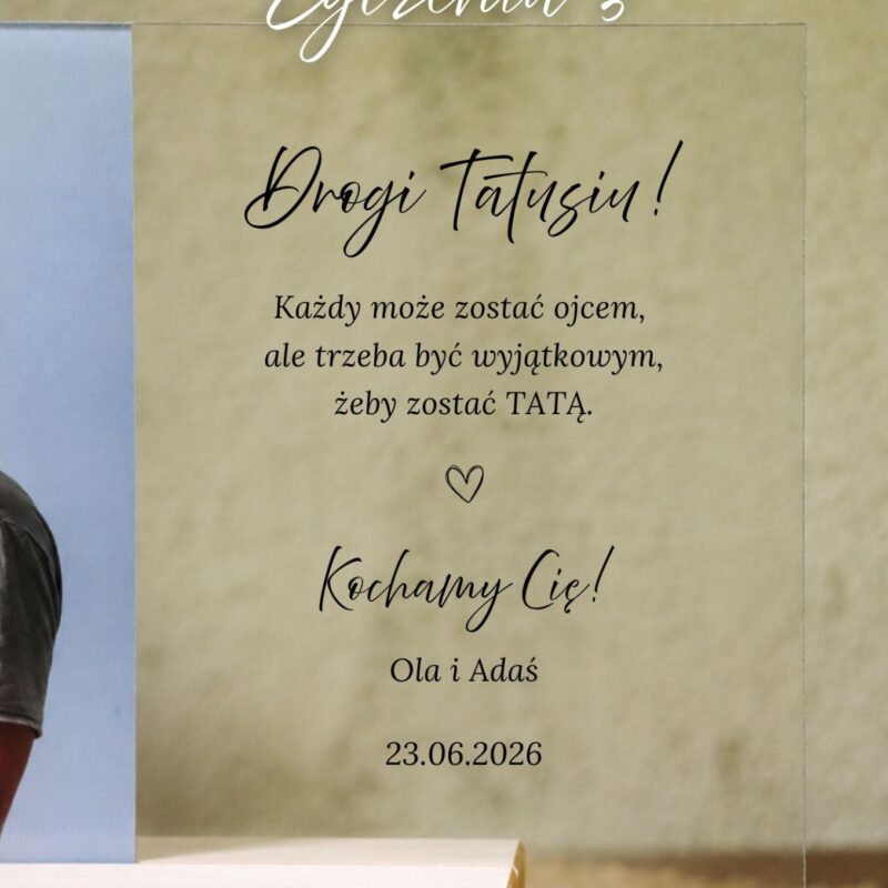 Ramka ze zdjęciem UV dla Taty Błękitne kwiaty