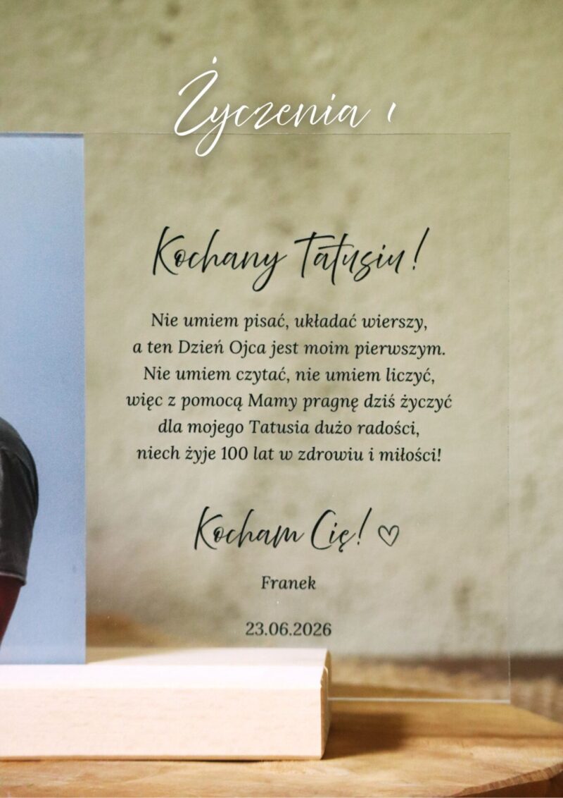 Ramka ze zdjęciem UV dla Taty Błękitne kwiaty