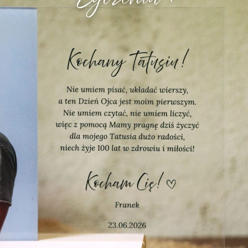 Ramka ze zdjęciem UV dla Taty Błękitne kwiaty