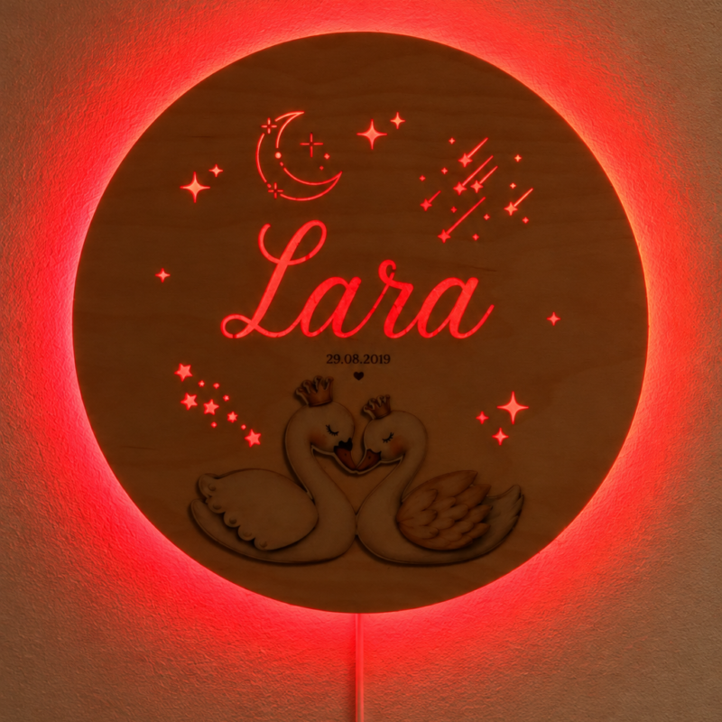 Lampka z imieniem Łabędzie