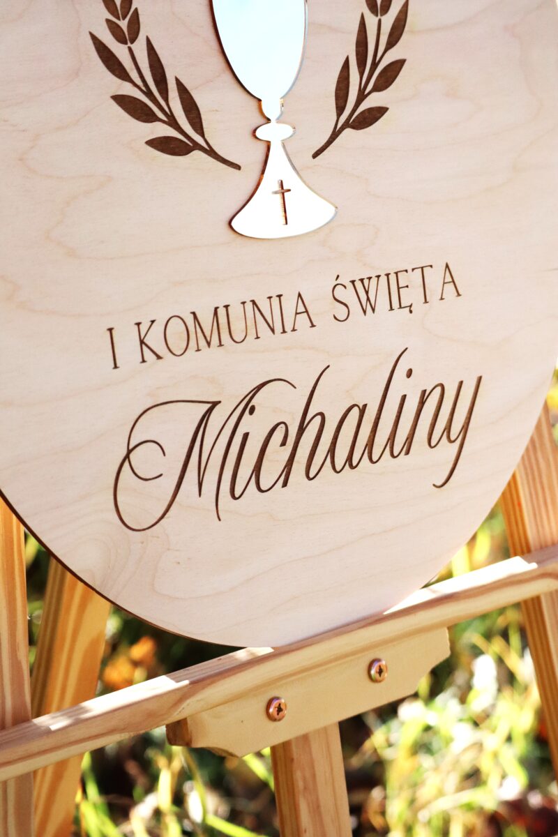 IMG_9349 Okrągła tablica powitalna na I Komunię Świętą