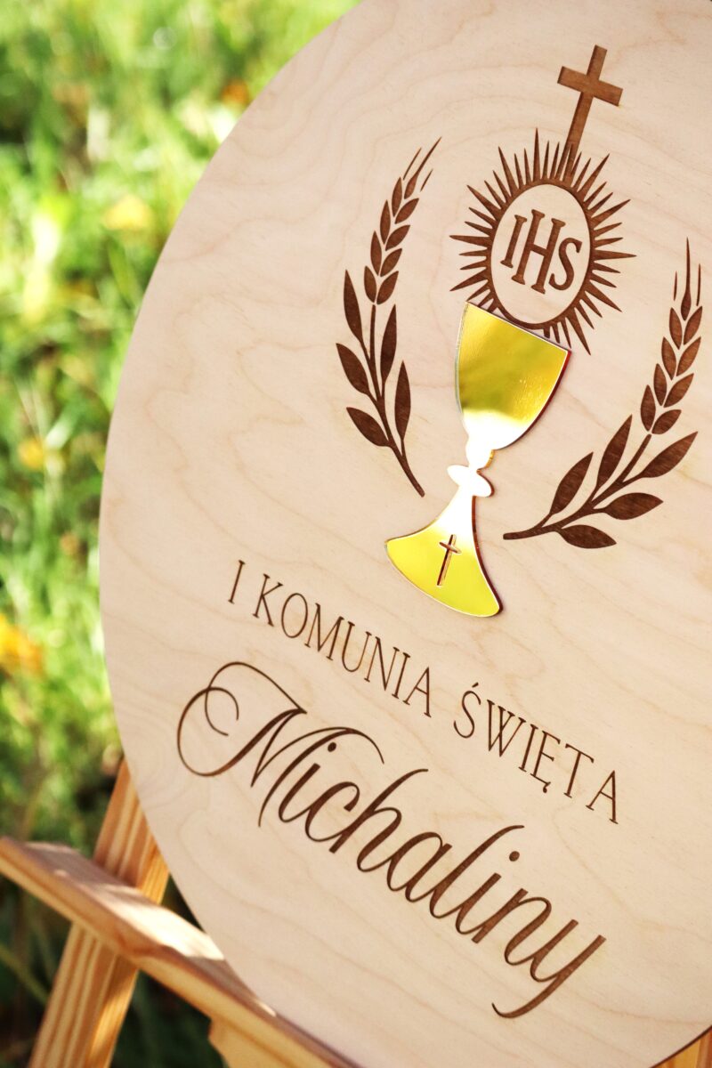 IMG_9355 Okrągła tablica powitalna na I Komunię Świętą