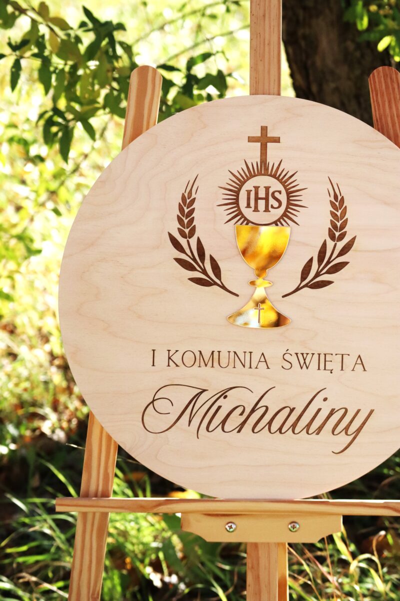 IMG_9363 Okrągła tablica powitalna na I Komunię Świętą