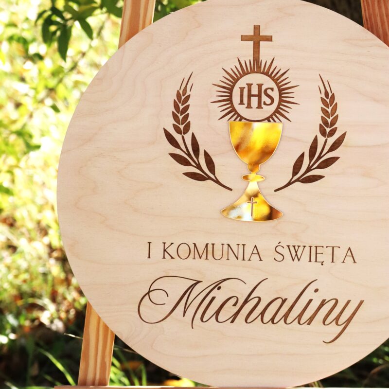 IMG_9363 Okrągła tablica powitalna na I Komunię Świętą