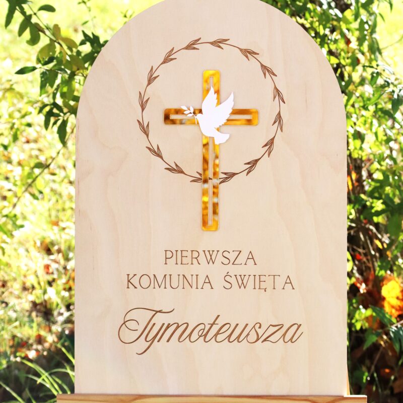 IMG_9371 Półokrągła tablica powitalna na I Komunię Świętą