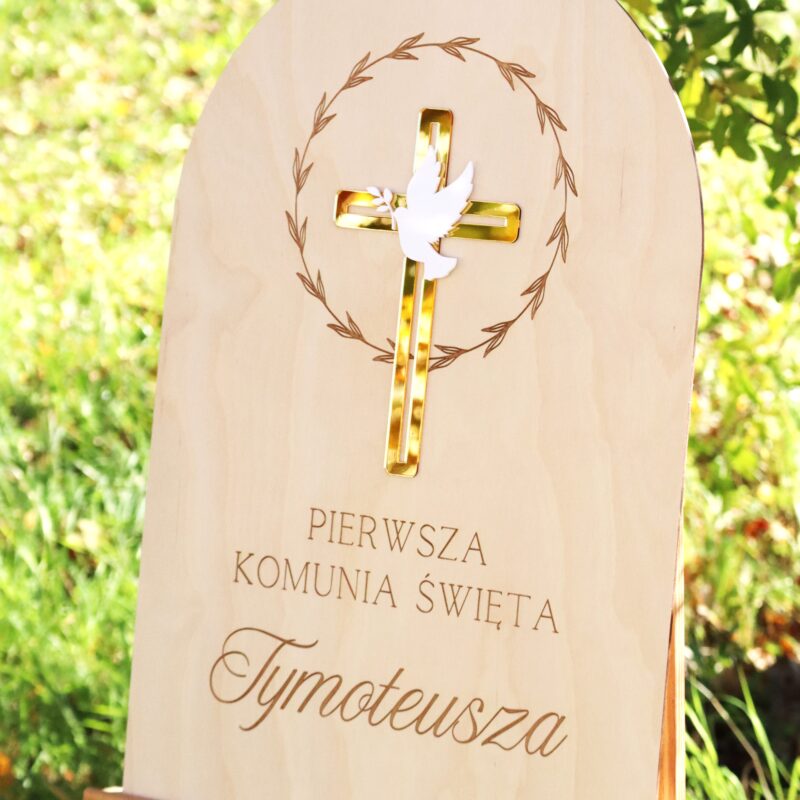 IMG_9379 Półokrągła tablica powitalna na I Komunię Świętą